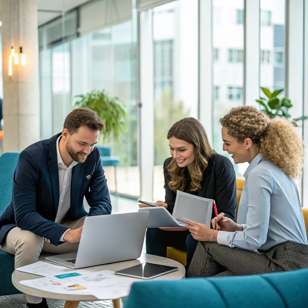 Team from Turner & Owen Co. collaborating at Vorlianeth for a marketing campaign